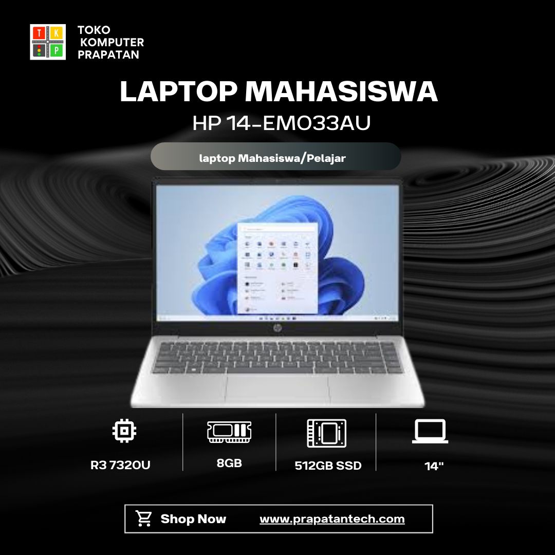 HP 14-EM0332AU R3 7320U 8GB 512GB 14Inc