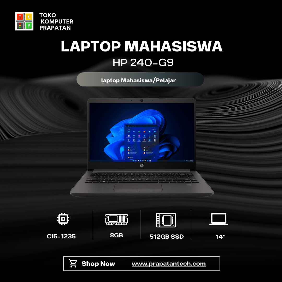 L;APTOP HP 240 G9 Intel Core i5-1235 RAM 8GB 512GB SSD 14 INCH